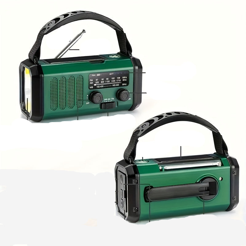 Solar Noodradio met Powerbank - Zwengelradio met Ledlampje voor Kamperen & Buiten