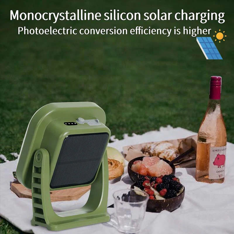 80w Led Oplaadbare Campinglamp op Zonne-energie met Magneet en Zoomfunctie