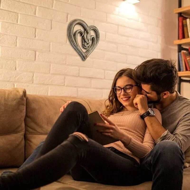 Wanddecoratie van Hout in de Vorm van een Hart