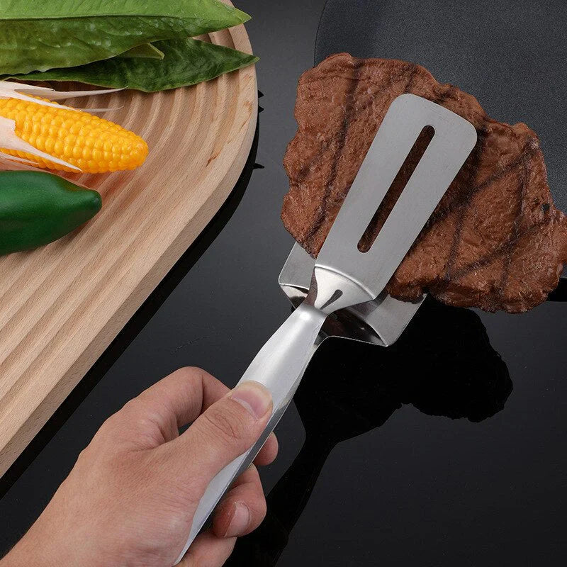 Dubbelzijdige Roestvrijstalen Draaischijf met Antisliphandgreep - Ideaal om Te Grillen en Braden