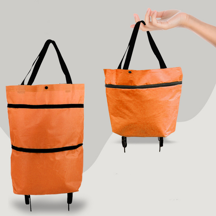 2-in-1 Opvouwbare Boodschappentas met Wieltjes