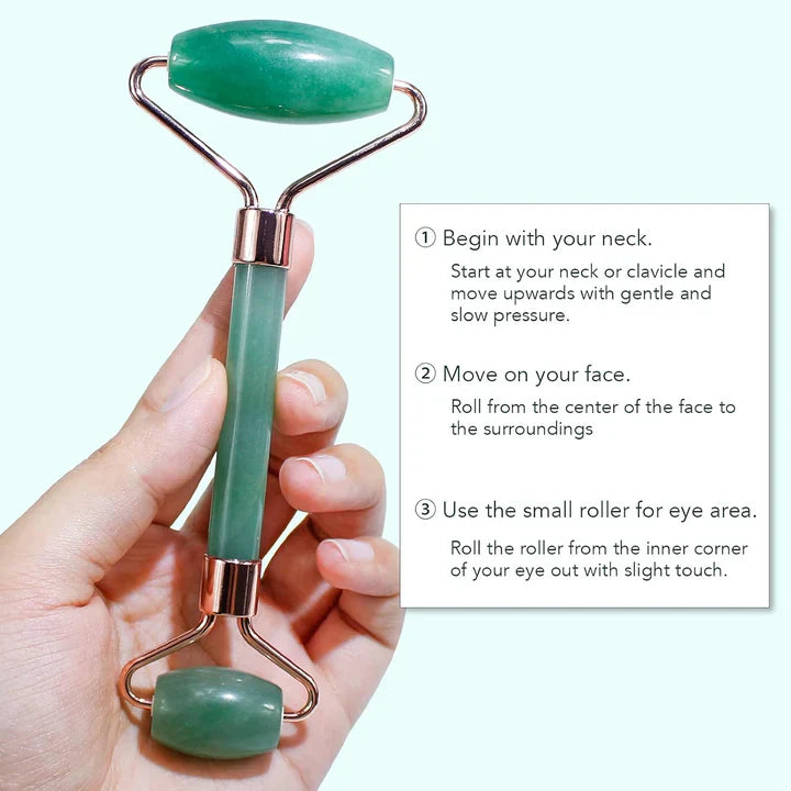 Instant Glow Gua Sha & Jade Roller Set | voor een Stralende Huid en Natuurlijke Ontspanning