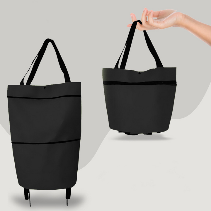 2-in-1 Opvouwbare Boodschappentas met Wieltjes