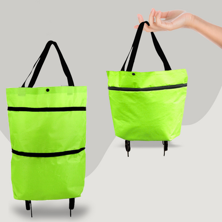 2-in-1 Opvouwbare Boodschappentas met Wieltjes