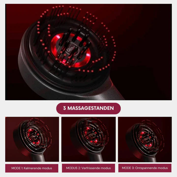 Elektrische Hoofdhuidmassageborstel met Led-lichttherapie