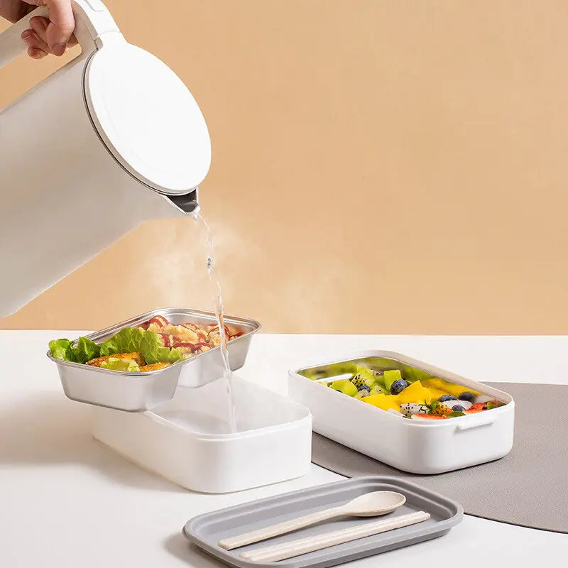 2-laags Roestvrijstalen Bento Lunchbox met Deksel
