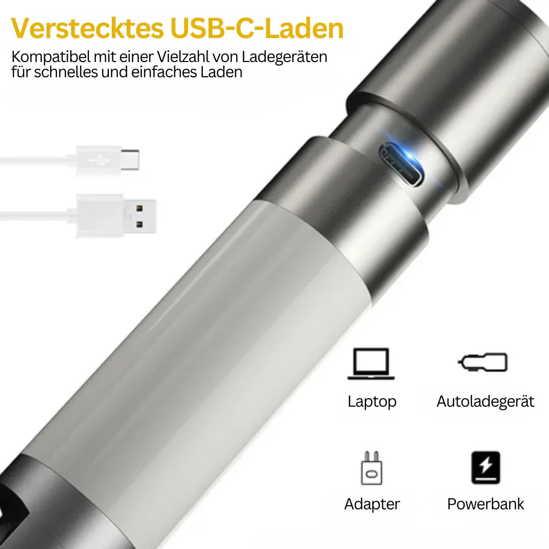 Led Zaklamp met Meerkleurenfilters - Oplaadbare Usb-c Zaklamp met Kampeer- en Noodlichtfunctie