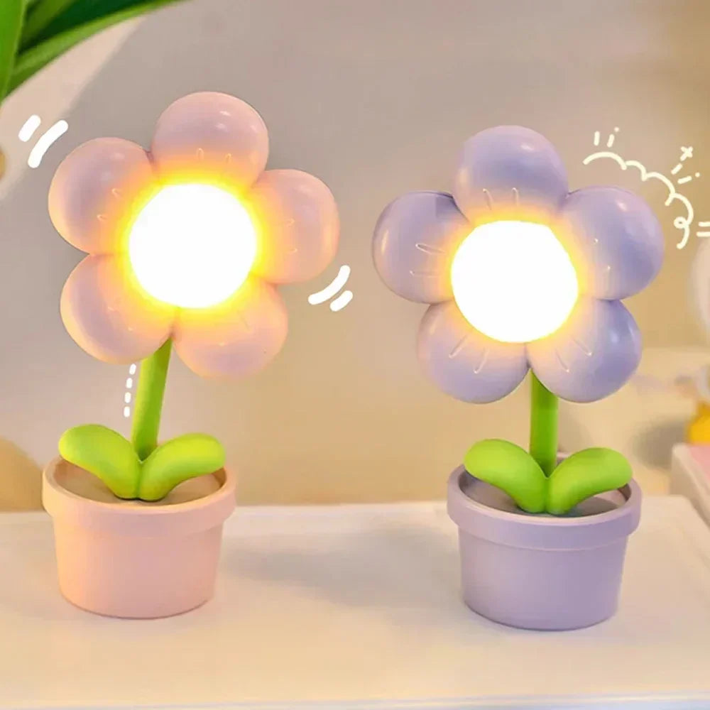 Leuke Bloem Nachtlamp voor Kinderen - Led Tafellamp in Bloemmotief voor de Kinderkamer