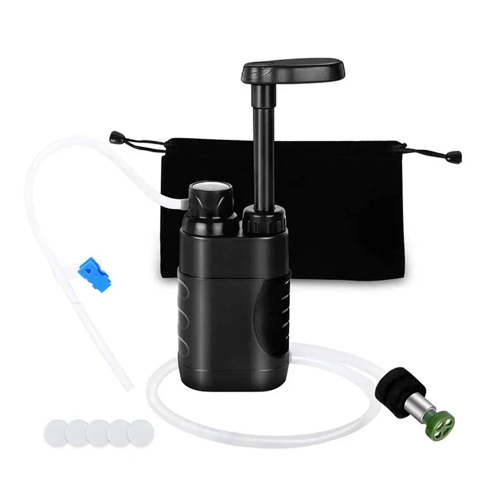 Waterfilter voor Buiten - Draagbare Waterzuiveraar voor op de Camping met Handpomp