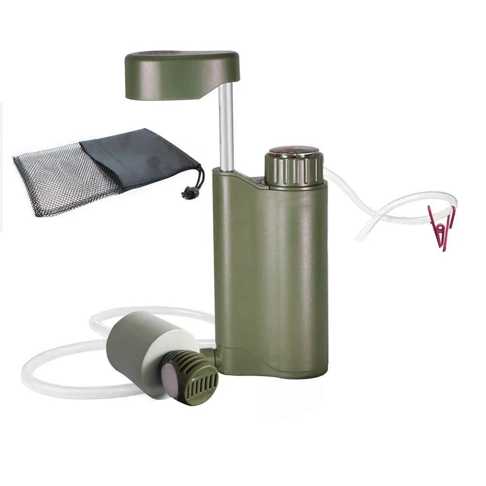 Waterfilter voor Buiten - Draagbare Waterzuiveraar voor op de Camping met Handpomp