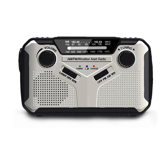 Noodradio met Zwengel & Zonne-energie - Draagbare Dynamoradio met Powerbank & Led Zaklamp