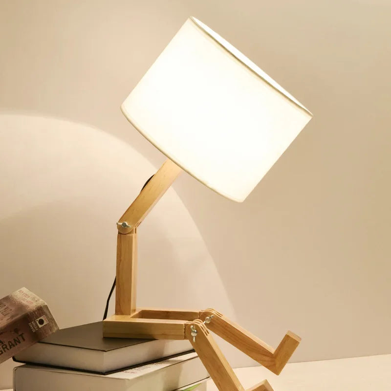 Houten Tafellamp met Boekenhouder - Modern Ontwerp voor Je Huis