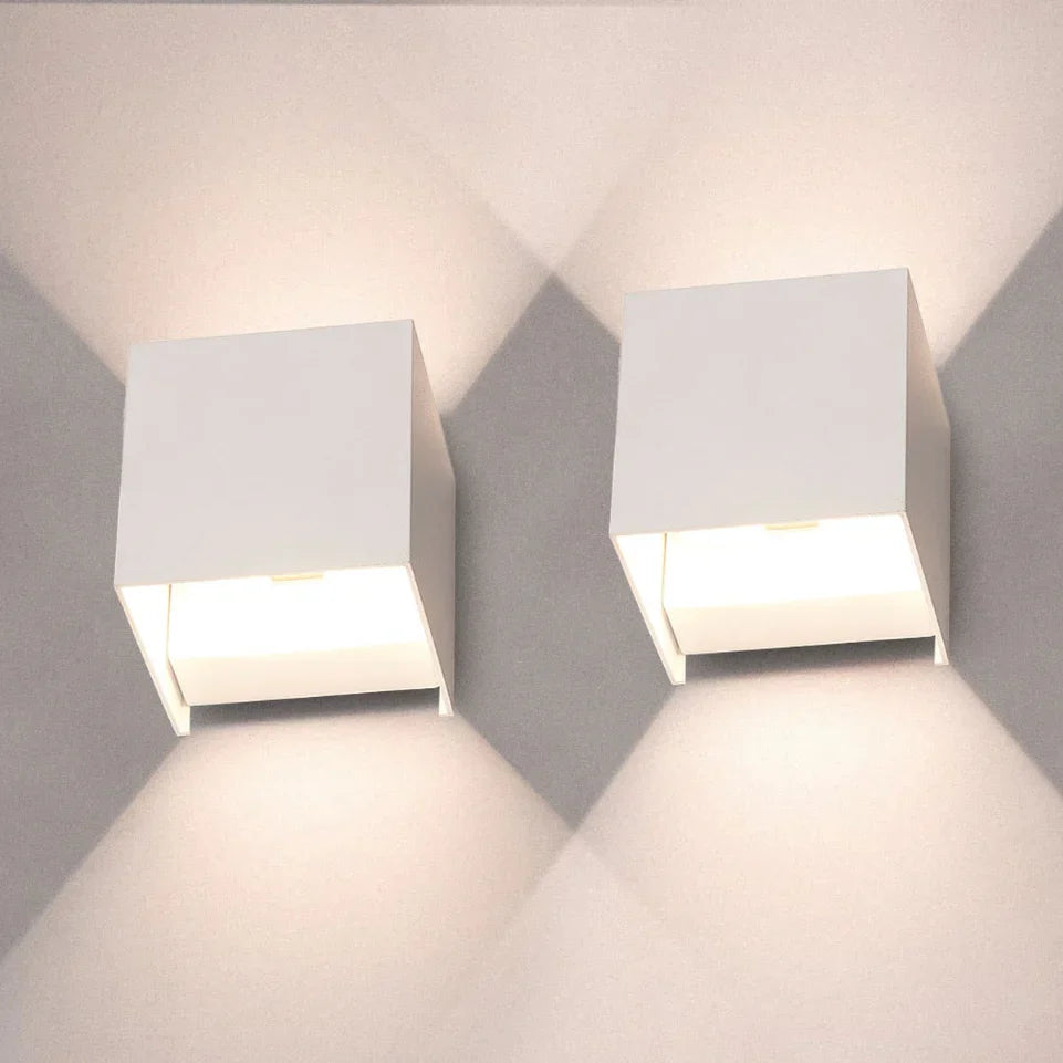 Moderne Led Wandlamp in Kubusvorm