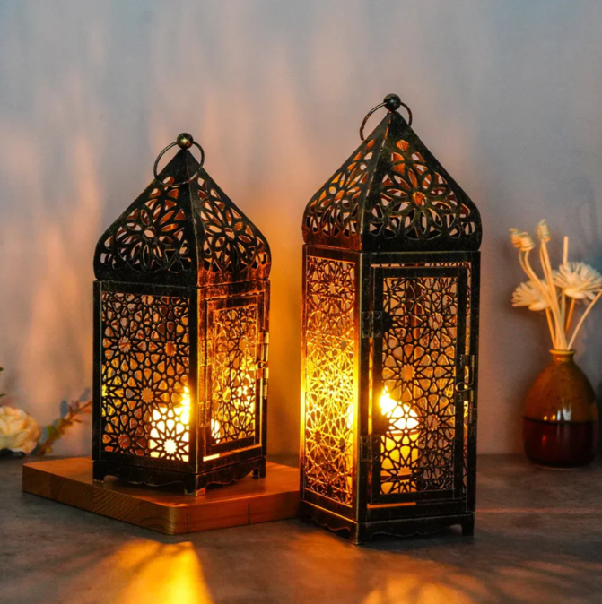 Vintage Lantaarn in Bronskleurig Ontwerp
