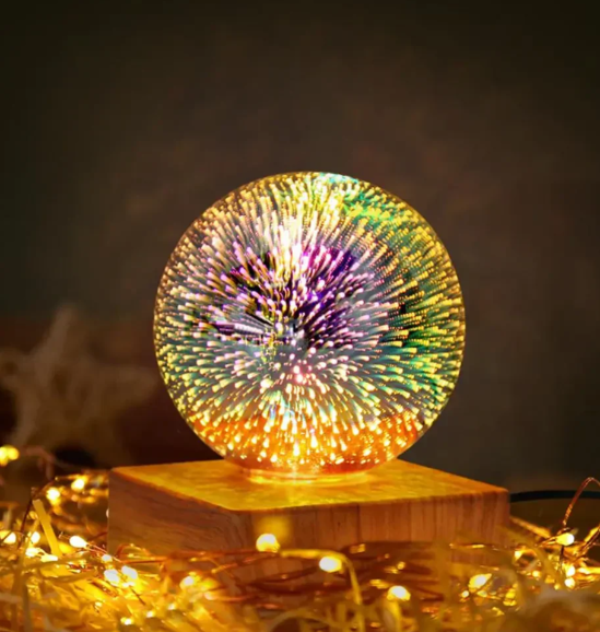 3d Vuurwerk Kristallen Bol Lamp