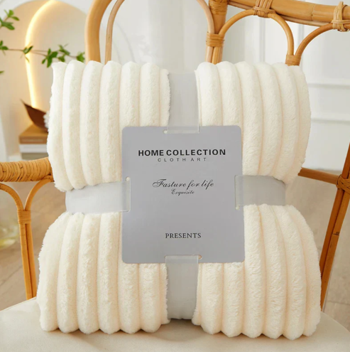 Breed Gestreepte Flanellen Fleecedeken