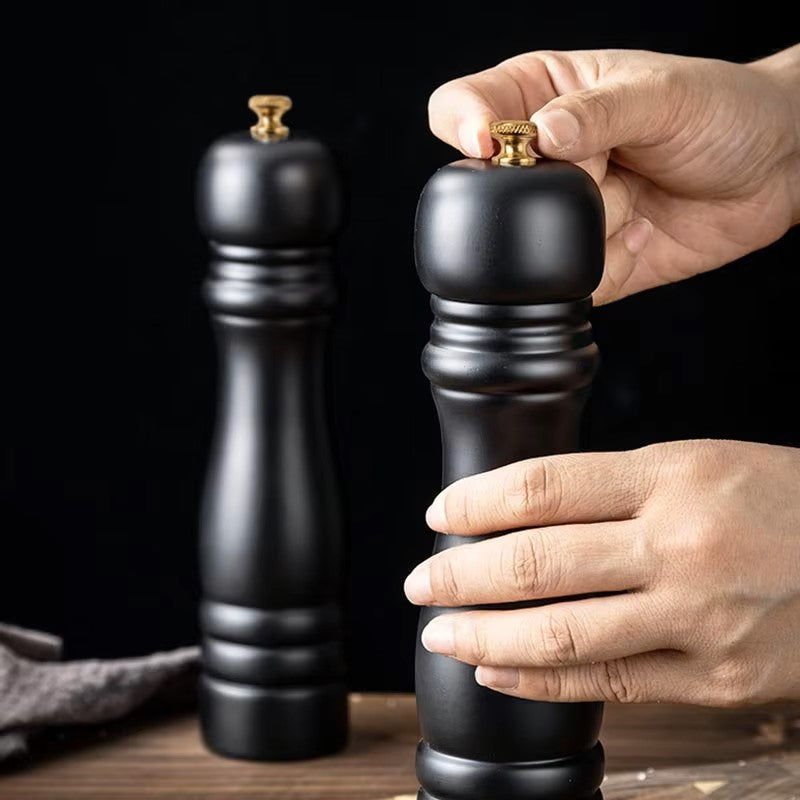 Zout- en Pepermolenset - Handmatige Houten Kruidenmolen met Keramische Molen & Instelbare Maling