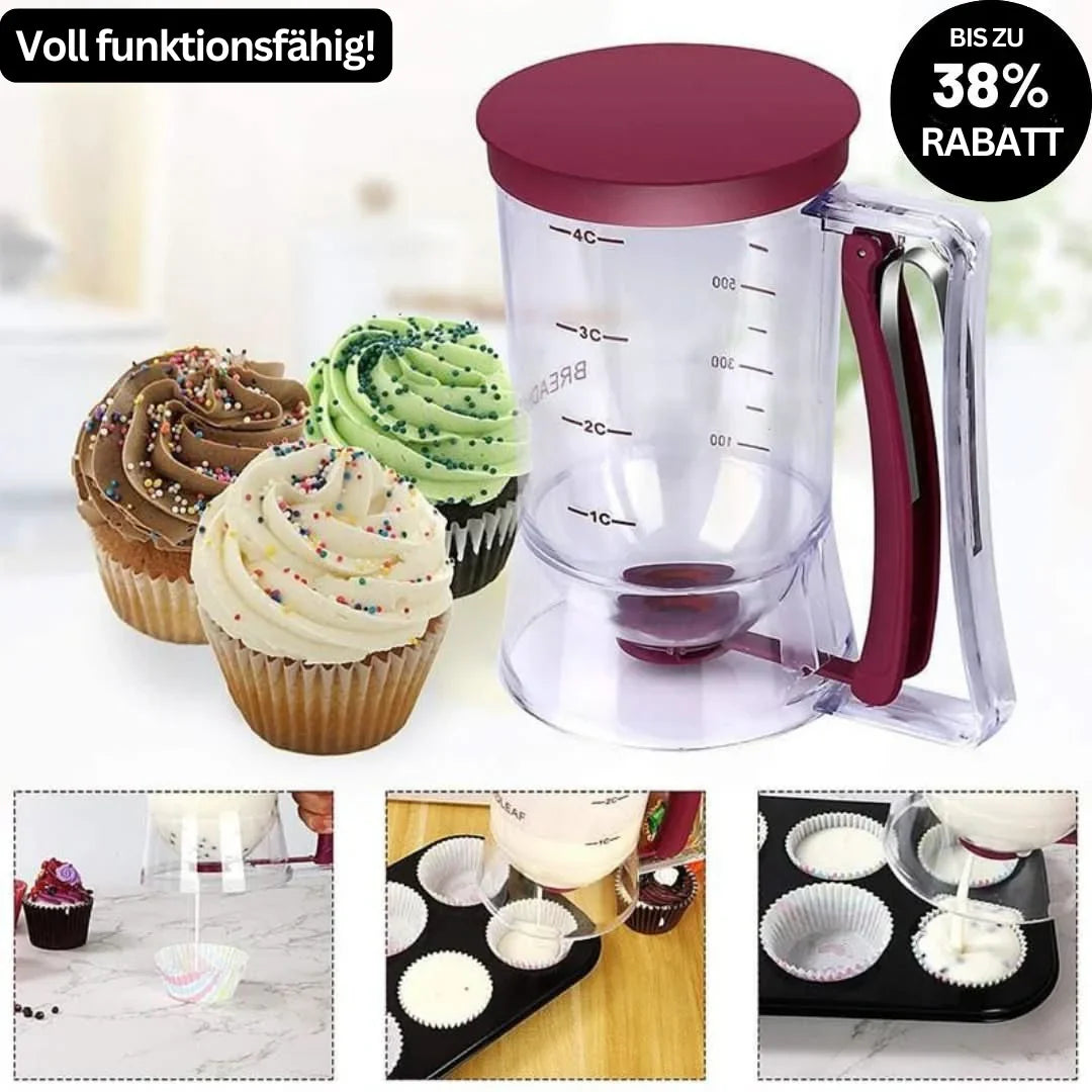 Deegroller met Maatverdeling en Tuit voor Muffins en Taarten