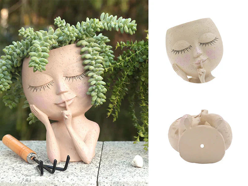 Decoratieve Bloempot - Creatieve Bloempot met Gezicht voor Kamerplanten & Vetplanten