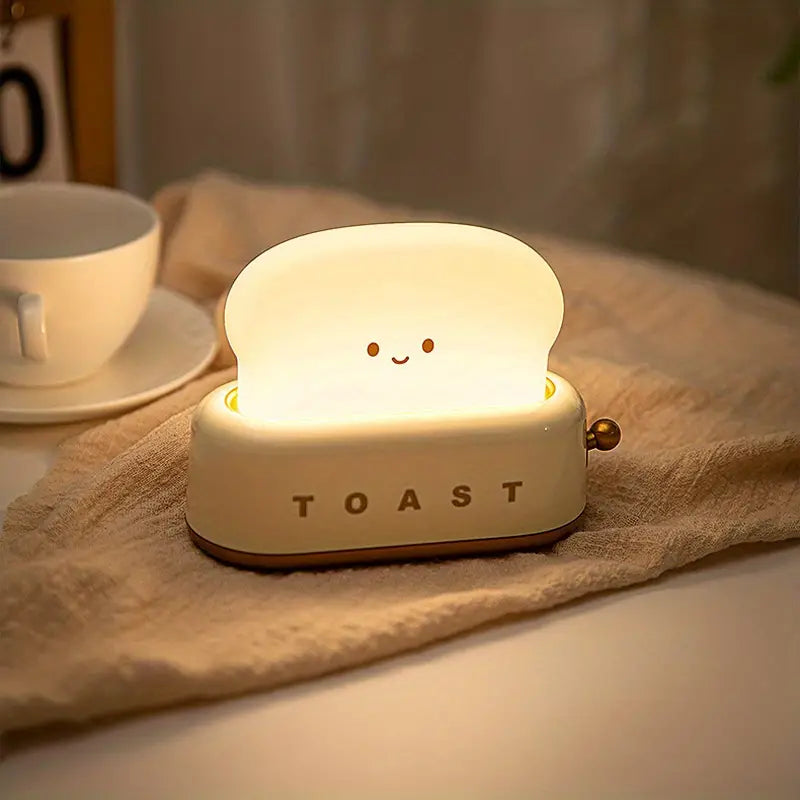 Shadowy Bedlampje - Kawaii Toast Led Lamp voor Gezellige Verlichting