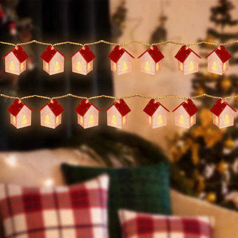 Houten Kersthuisjes met Led-verlichting voor Feestelijke Decoraties