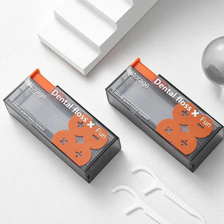 Draagbare Flossdispenser met 10 Automatisch Uitwerpende Flossstaafjes