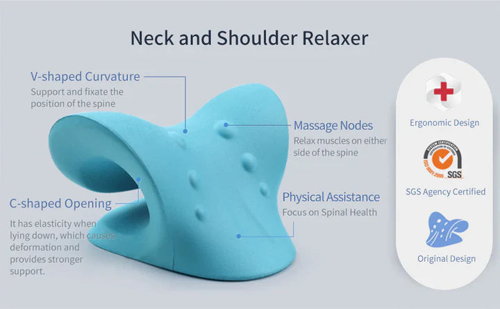 Nek- en Schouderstretcher - Cervicaal Tractiekussen voor Werveluitlijning en Massage