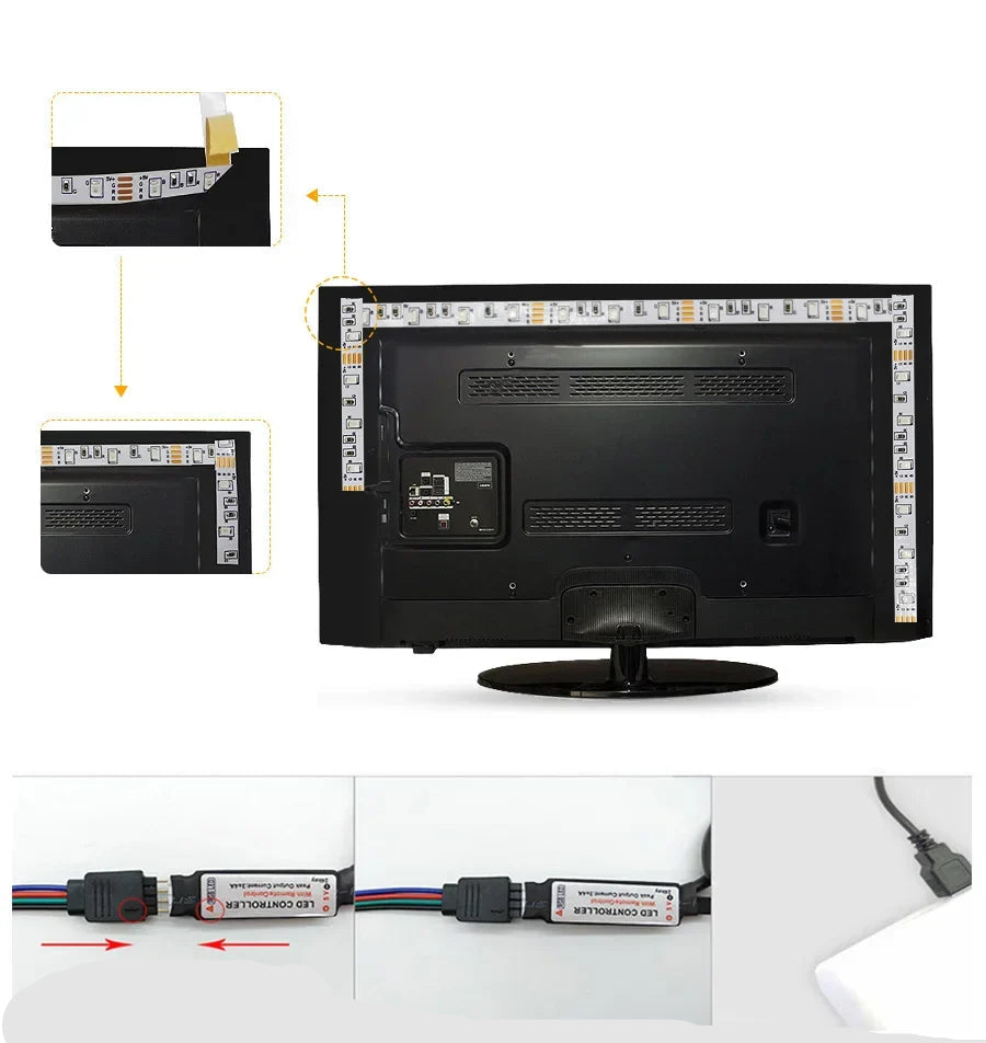 Rgb Led Strip met Usb-aansluiting - Kleurveranderend Licht voor Sfeer- en Tv-achtergrondverlichting