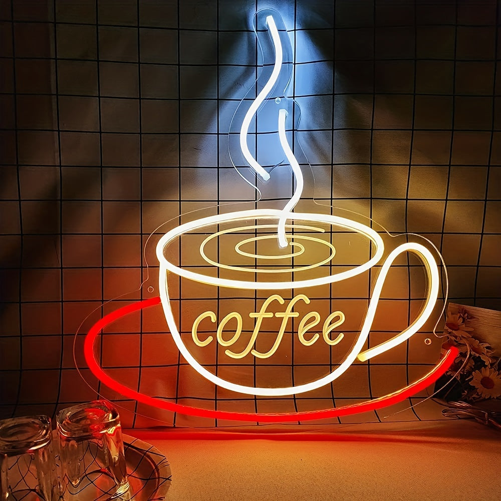 Led Neon Koffiekop Wandlamp