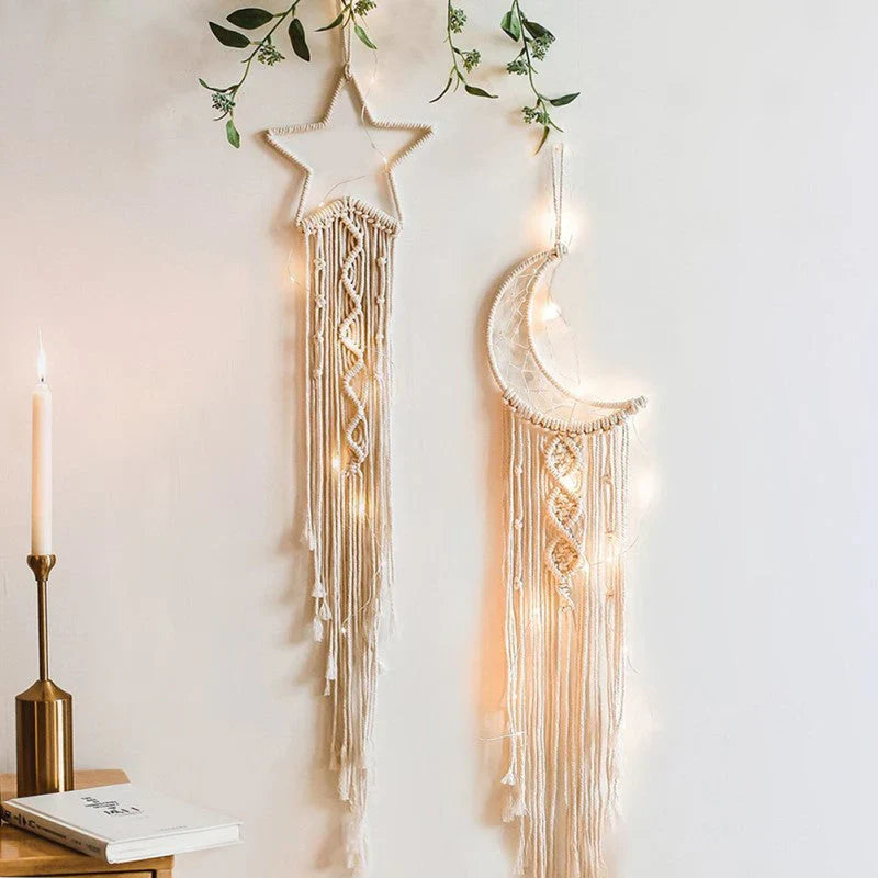 Cathy I Dromenvanger voor Vrouwen - Macramé Decoratie met Lichtjes