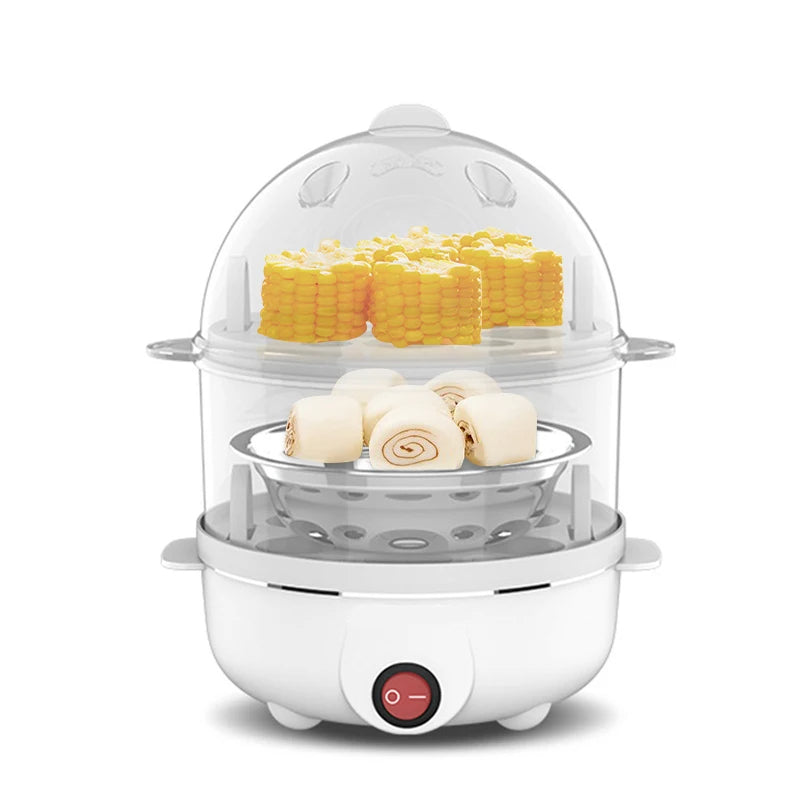 Elektrische Eierkoker & Stoomoven - Compact Multifunctioneel Apparaat voor Perfecte Eieren en Gestoomd Voedsel