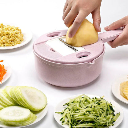 Multifunctionele Groentesnijder met Zeef - 3-in-1 Keukenrasp voor Groenten & Fruit | Praktische Keukenhulp met Lekbak