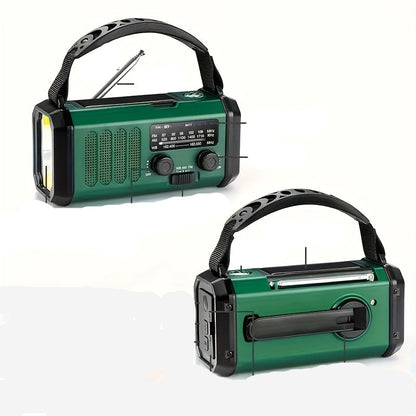 Solar Noodradio met Powerbank - Zwengelradio met Ledlampje voor Kamperen & Buiten