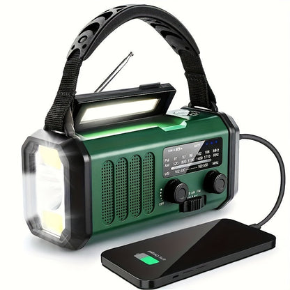 Solar Noodradio met Powerbank - Zwengelradio met Ledlampje voor Kamperen & Buiten