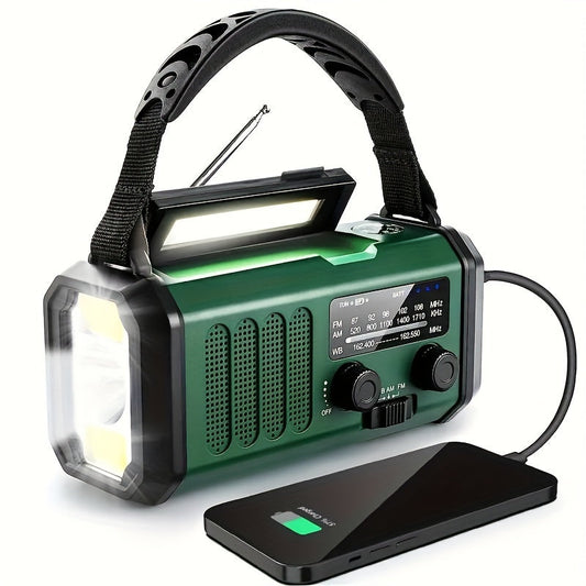 Solar Noodradio met Powerbank - Zwengelradio met Ledlampje voor Kamperen & Buiten