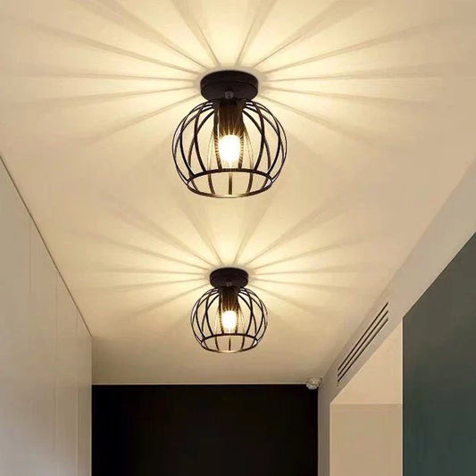 Moderne Plafondlamp in Loftstijl met Open Kooi