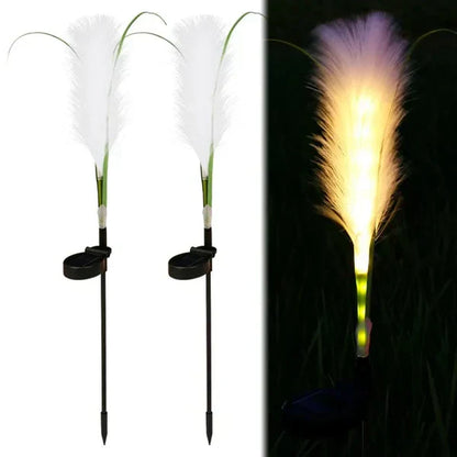 Decoratieve Rotan Tuinverlichting - Solarlamp in Grasdesign voor Buiten