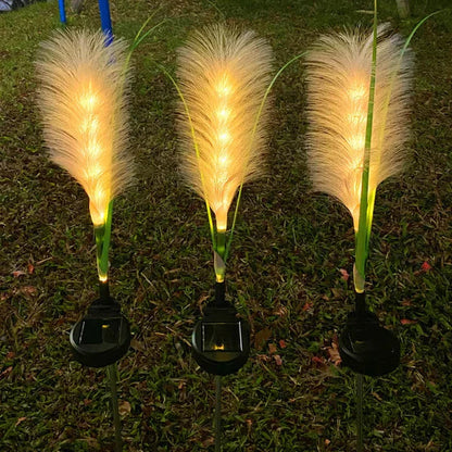 Decoratieve Rotan Tuinverlichting - Solarlamp in Grasdesign voor Buiten