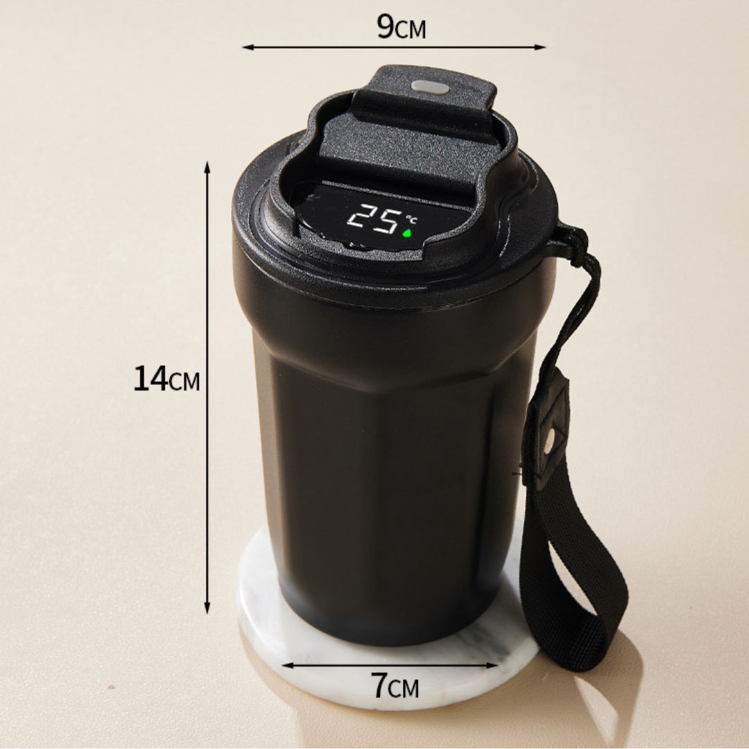 Roestvrijstalen Koffiemok met Led Temperatuurweergave 450 Ml