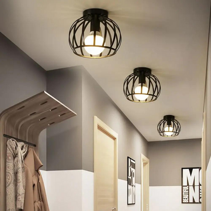 Moderne Plafondlamp in Loftstijl met Open Kooi