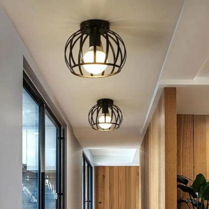 Moderne Plafondlamp in Loftstijl met Open Kooi