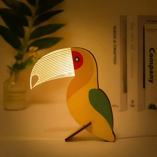 Dierfiguur Tafellamp van Hout