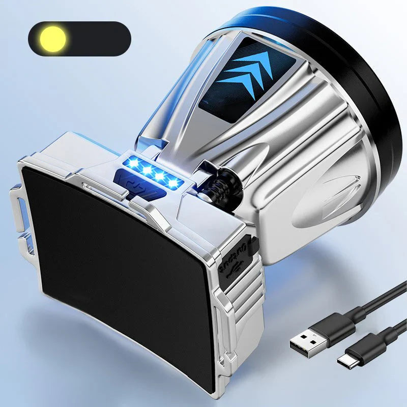 Breedstralende Led-hoofdlamp met Powerbankfunctie en Usb-oplaadpoort
