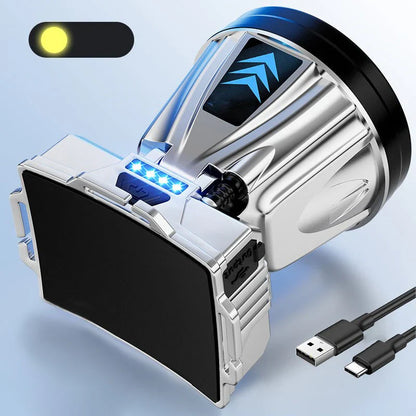 Breedstralende Led-hoofdlamp met Powerbankfunctie en Usb-oplaadpoort