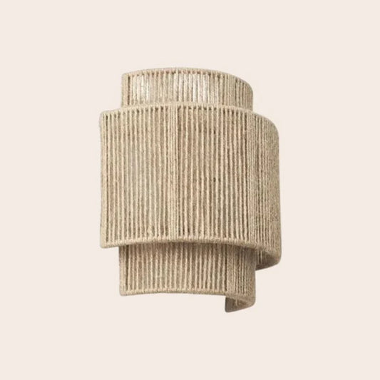 Moderne Wandlamp van Geweven Rotan