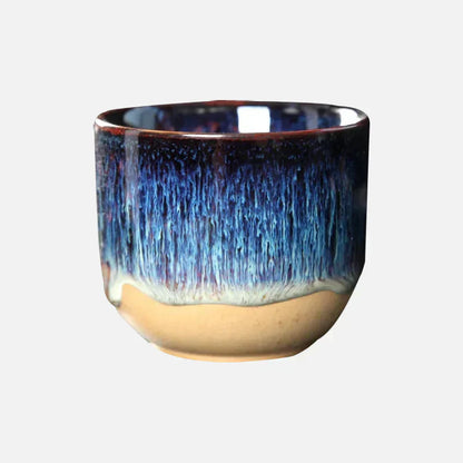 Handgemaakte Keramische Mok - Blauw Geglazuurde Theeschaal