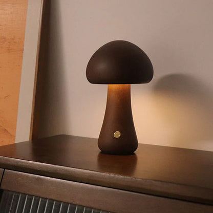 Houten Paddenstoel Led Nachtlampje - Charmante Lamp in Natuurlijk Ontwerp voor een Gezellige Sfeer