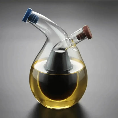Olie & Azijn Dispenser - Dubbele Glazen Fles voor Stijlvol Serveren & Bewaren