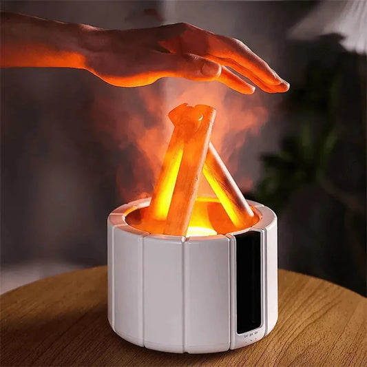 Vlambevochtiger met Led - Ultrasone Diffuser & Aromatherapie met Open Vuur Effect