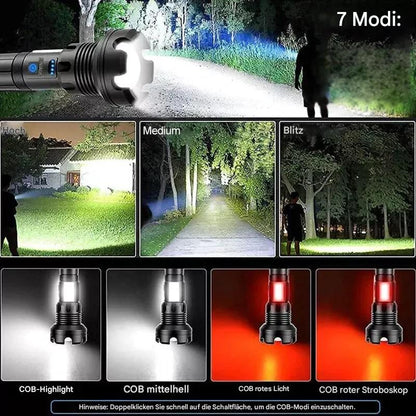 Tactische Zaklamp - Led Zaklamp met Zoom & Powerbankfunctie